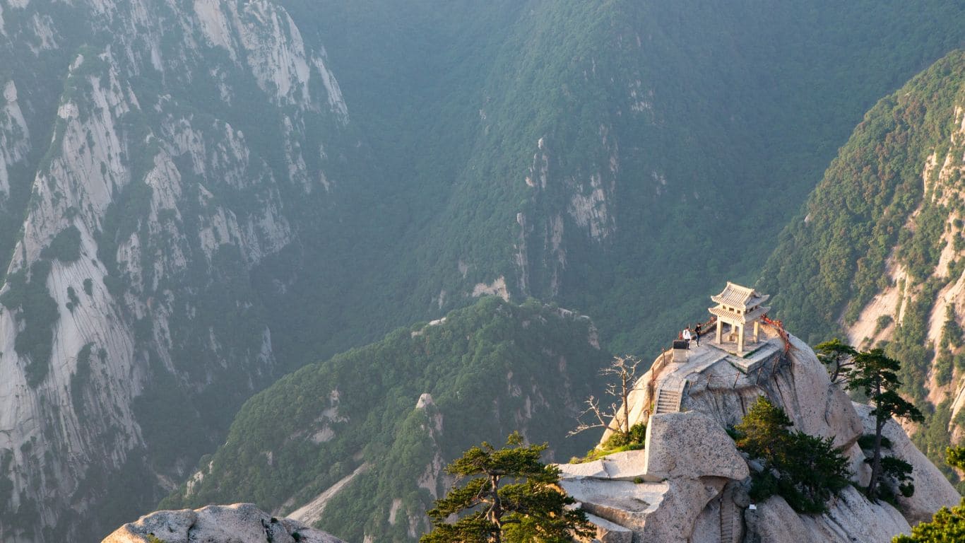 Vista de las montañas del monte sagrado Huashan