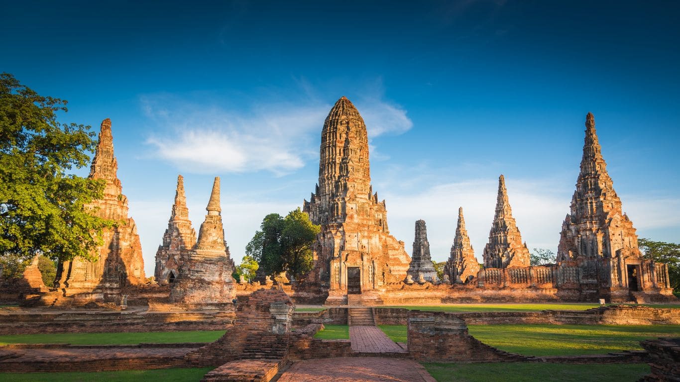 Vista templo Ayutthaya